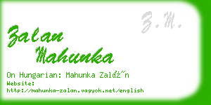 zalan mahunka business card